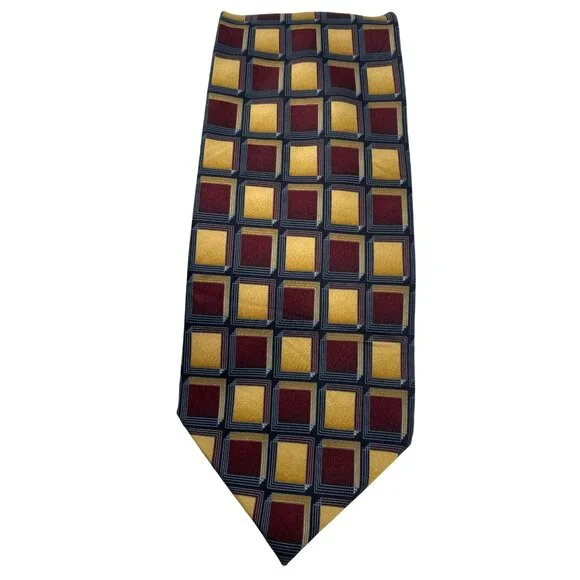 Valerio Garati Geometric Italy Italian Handmade Silk Tie Neck Luxury Vintage - Picture 2 of 6